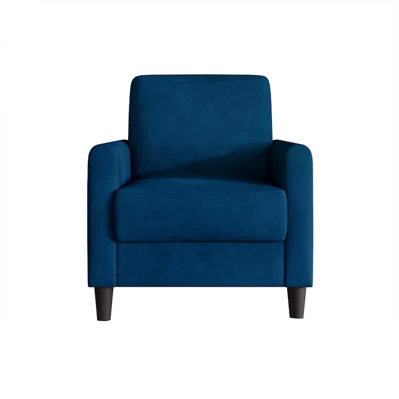 Clayfell Goliad Velvet Armchair with Pocket Spring, Soft Cushions, Clean Lines Design