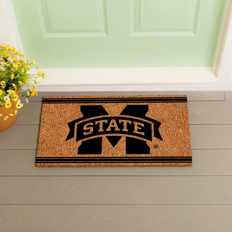 Mississippi State University Monochrome Indoor/Outdoor Coir Door Mat - 28" x 16"
