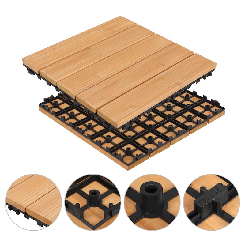 Yaheetech 27pcs 12"x12" Tiles for Patio Garden for Indoor & Outdoor