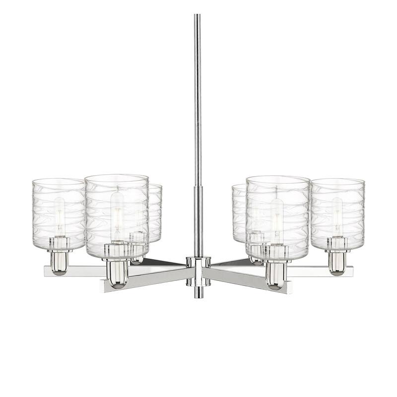 Innovations Lighting 716-6CR-11-35 Cobbleskill Chandelier Cobbleskill - Polished Nickel / Deco Swirl