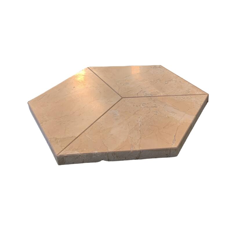 Hexagon Gold Beige Marble Tile - Polished Finish for Floor and Wall, 12-Piece Box