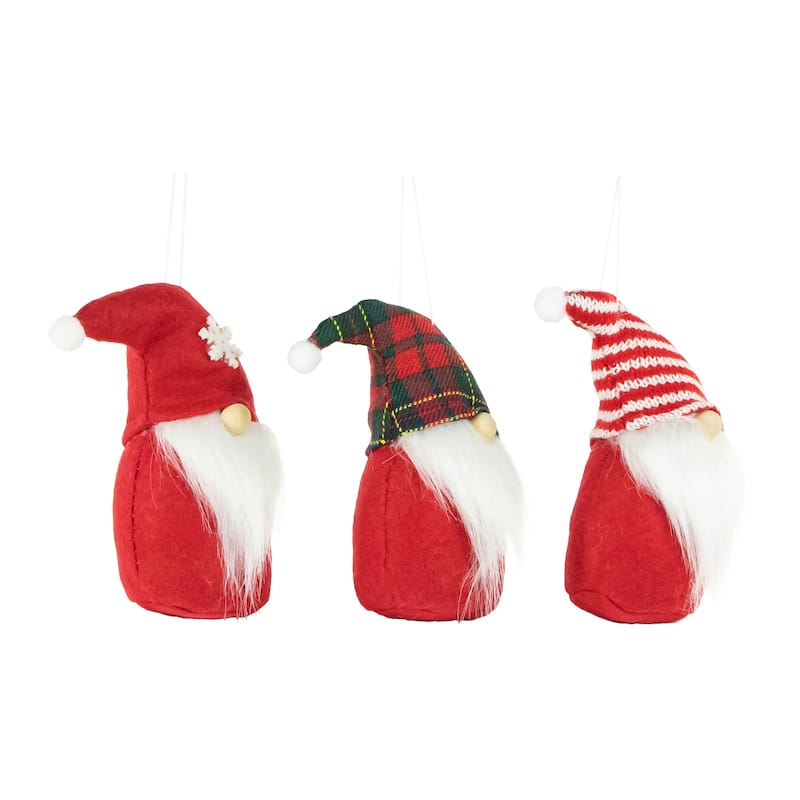 Set of 3 Gnomes Plush Christmas Figures 4.5"