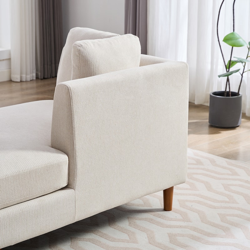 Wide Modern Double-Sided Upholstered Chaise Lounge