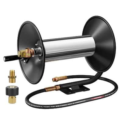 Pressure Washer Hose Reel 100ft Manual Crank Power Washer Hose Reel 3/8" NPT