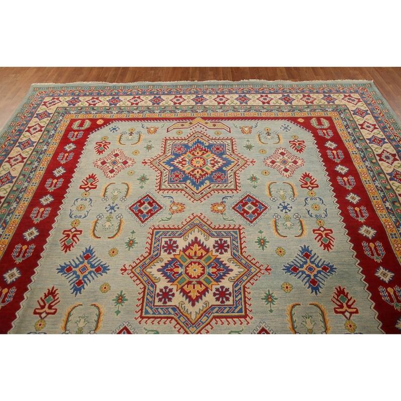 Geometric Kazak Large Oriental Area Rug Handmade Wool Carpet - 9'9" x 16'2"