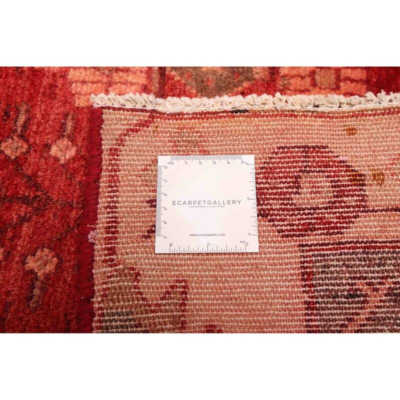 ECARPETGALLERY Hand-knotted Melis Vintage Red Wool Rug - 4'10 x 11'2