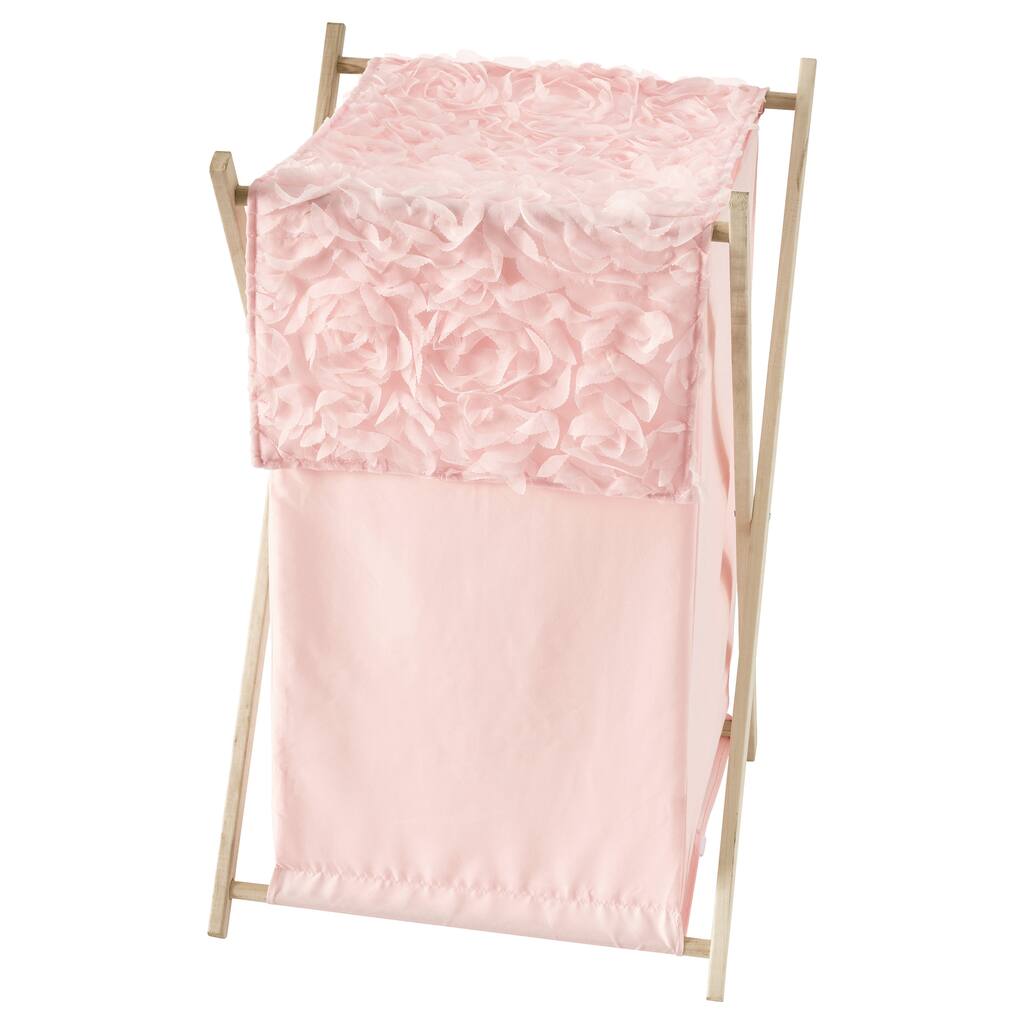 Pink Floral Rose Laundry Hamper - Solid Light Blush Flower Luxurious Elegant Princess Vintage Boho Shabby Chic Luxury Glam Roses