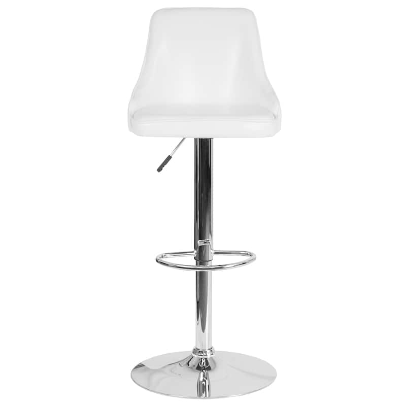 Modern Height-adjustable Chrome Barstool - 18"W x 19"D x 35.75" - 44.25"H - 18"W x 19"D x 35.75" - 44.25"H