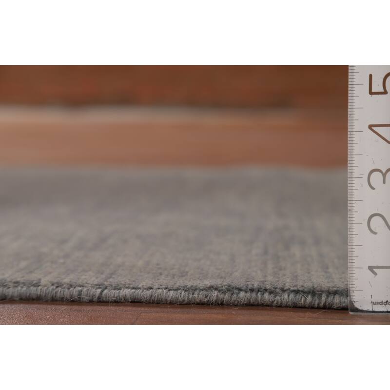 Gray Solid Gabbeh Oriental Foyer Rug Hand-Knotted Wool Carpet - 3'3"x 4'9"