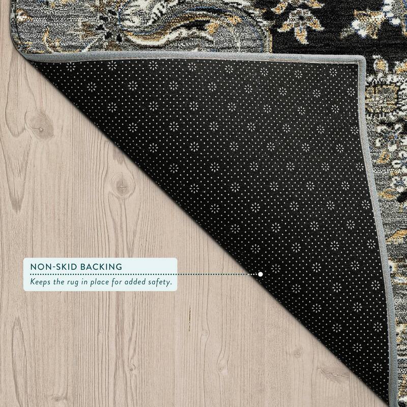 Machine Washable Indoor/ Outdoor Traditional Niko Chantille Rug