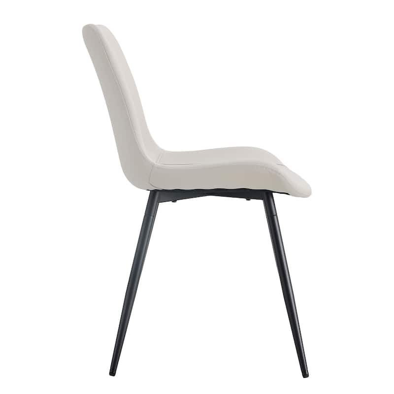 Dining Chairs Set of 6, Modern Armless Kitchen Chairs with Back, Faux Leather Dining Room Chairs with Metal Legs for Home Bistro