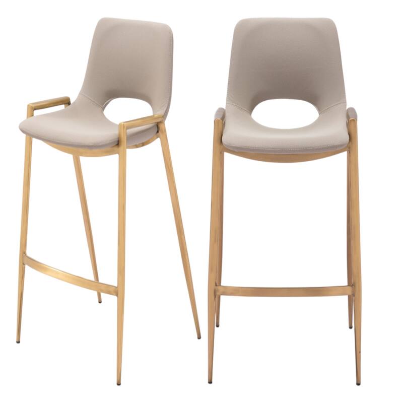 Set of 2 Faux Leather Low Back Chairs with Steel Frame and Footrest