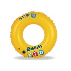 20" Yellow Swim Kid "Step B" Inflatable Swimming Pool Ring Inner Tube for Kids 3-6 Years