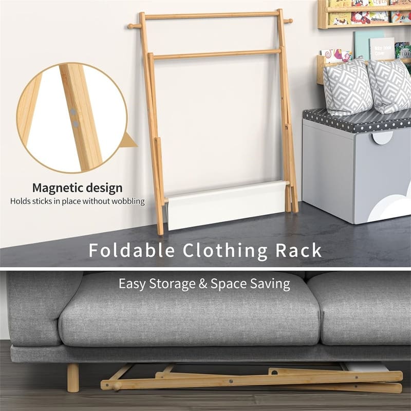 Small Clothes Rack for Toddler Pets - 17.32"D x 31.1"W x 41.33"H