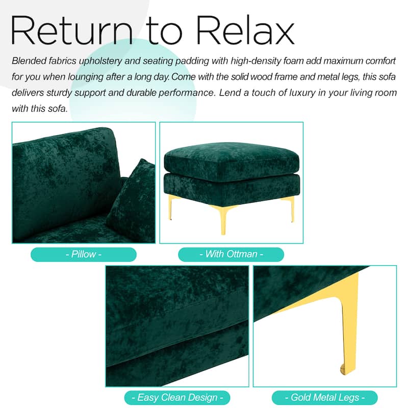 Kata 115" Sectional Sofa with Ottman