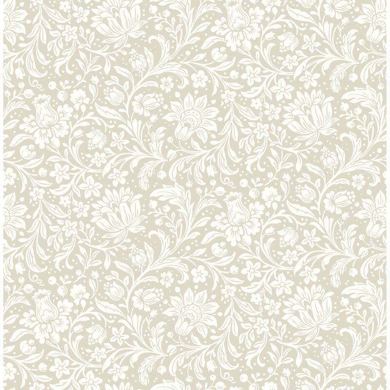 Chris Loves Julia x A-Street Prints Hague Beige Floral Trail Wallpaper