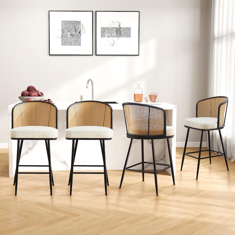 26"/29" Rattan Upholstered Bar Stool /Counter Stools Set of 2/3/4