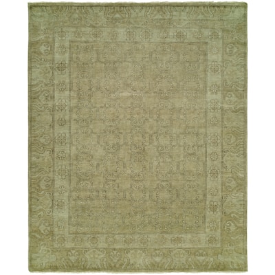 Transitional Hand-Knotted Wool Area Rug