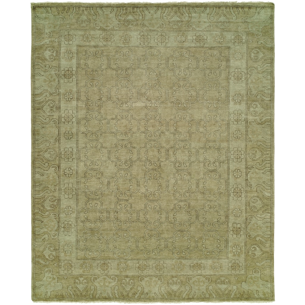 Transitional Hand-Knotted Wool Area Rug