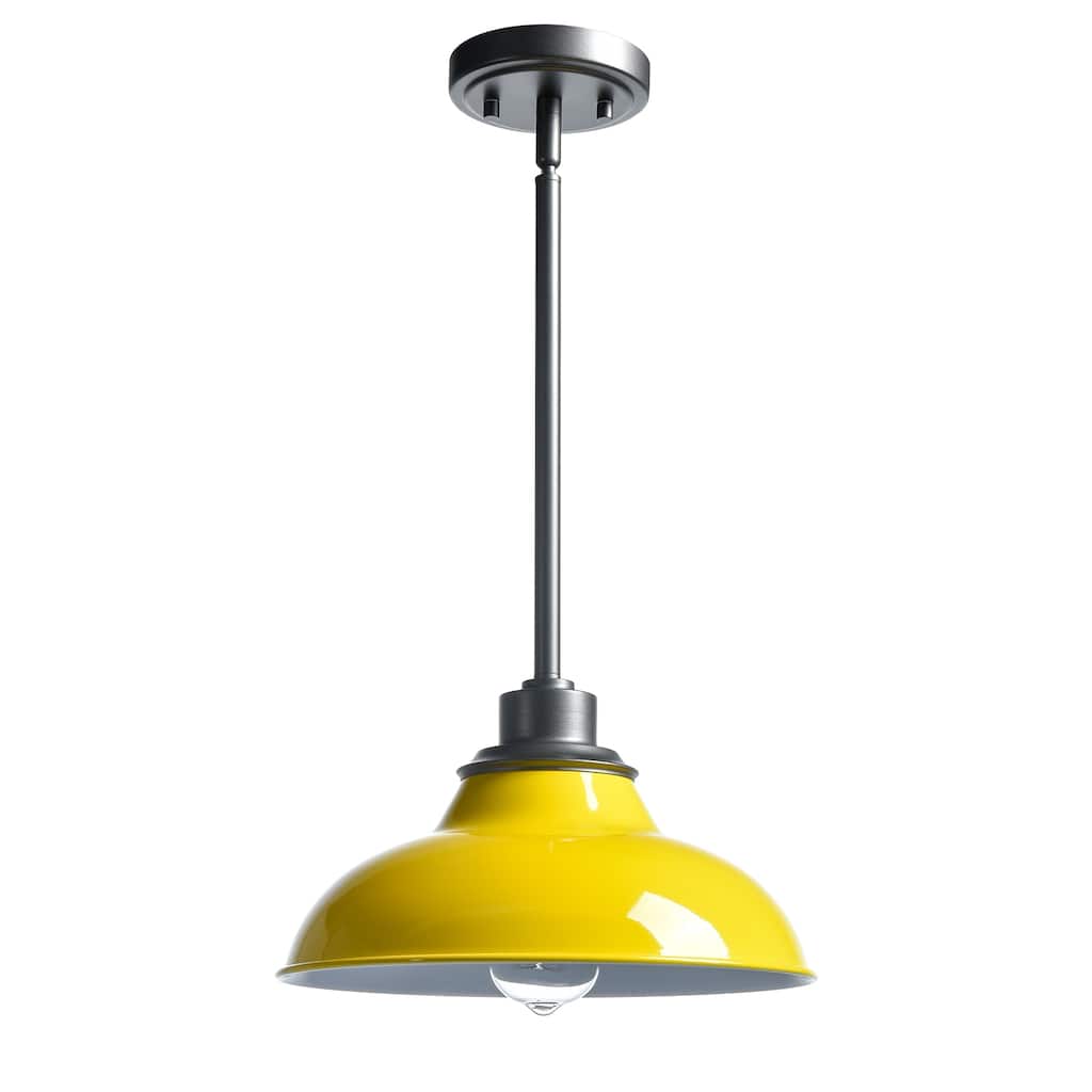 Massa Dome Pendant Light Fixture for Kitchen Island, Modern Metal Hanging Light with Rod