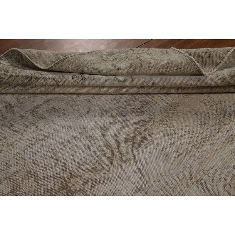 Tabriz Persian Vintage Area Rug Handmade Traditional Wool Carpet - 8'11" x 12'4"