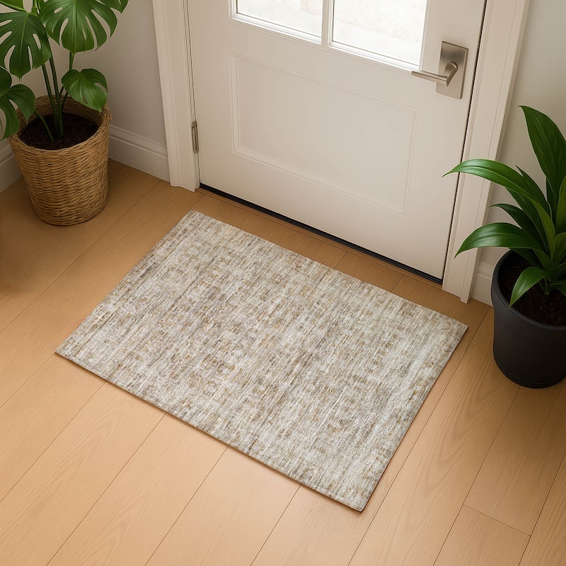 Premium Washable Super Soft Vintage Traditional Mayfield Rug - Taupe - 1'8" x 2'6"