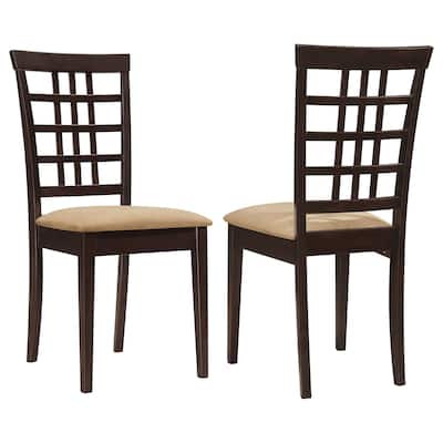 Kelso Cappuccino Lattice Back Dining Side Chair (Set of 2)