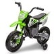 preview thumbnail 17 of 18, 12V Kids Dirt Bike,Electric Ride on Motorcycle with Training Wheels,Spring Suspension & Music, Electric Dirt Bike Ride on Toys Green