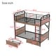 preview thumbnail 5 of 13, Detachable Bunk Bed Convertible 2 Beds, Black Metal Twin XL Over Twin XL Bed Frame with 2 Drawers, Lights and Charge Station