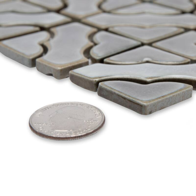 Merola Tile Hudson Tower Grey Eye 12" x 12" Porcelain Mosaic Floor and Wall Tile