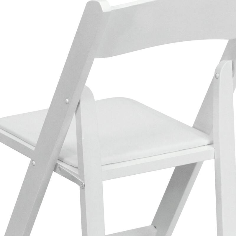 Wood Folding Chair with Vinyl Padded Seat (Set of 2)