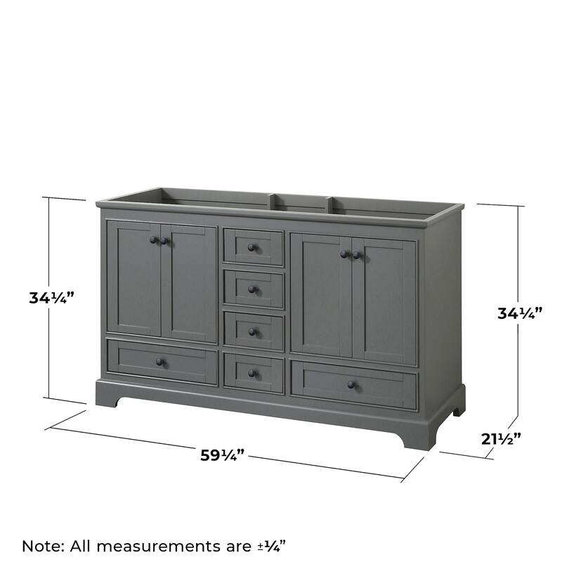 Wyndham Collection Deborah 59-1/4" Free Standing Double Wood Vanity