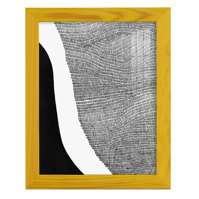 Black & White Abstract I -Framed Print w/glass-Cherry Red
