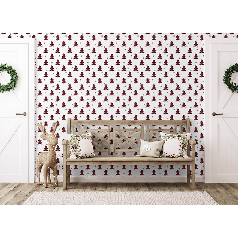 NextWall Plaid Pines Peel and Stick Wallpaper