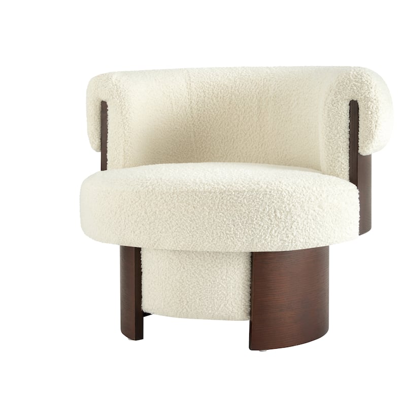 Scott Living Scrolla Beige Swivel Barrel Chair
