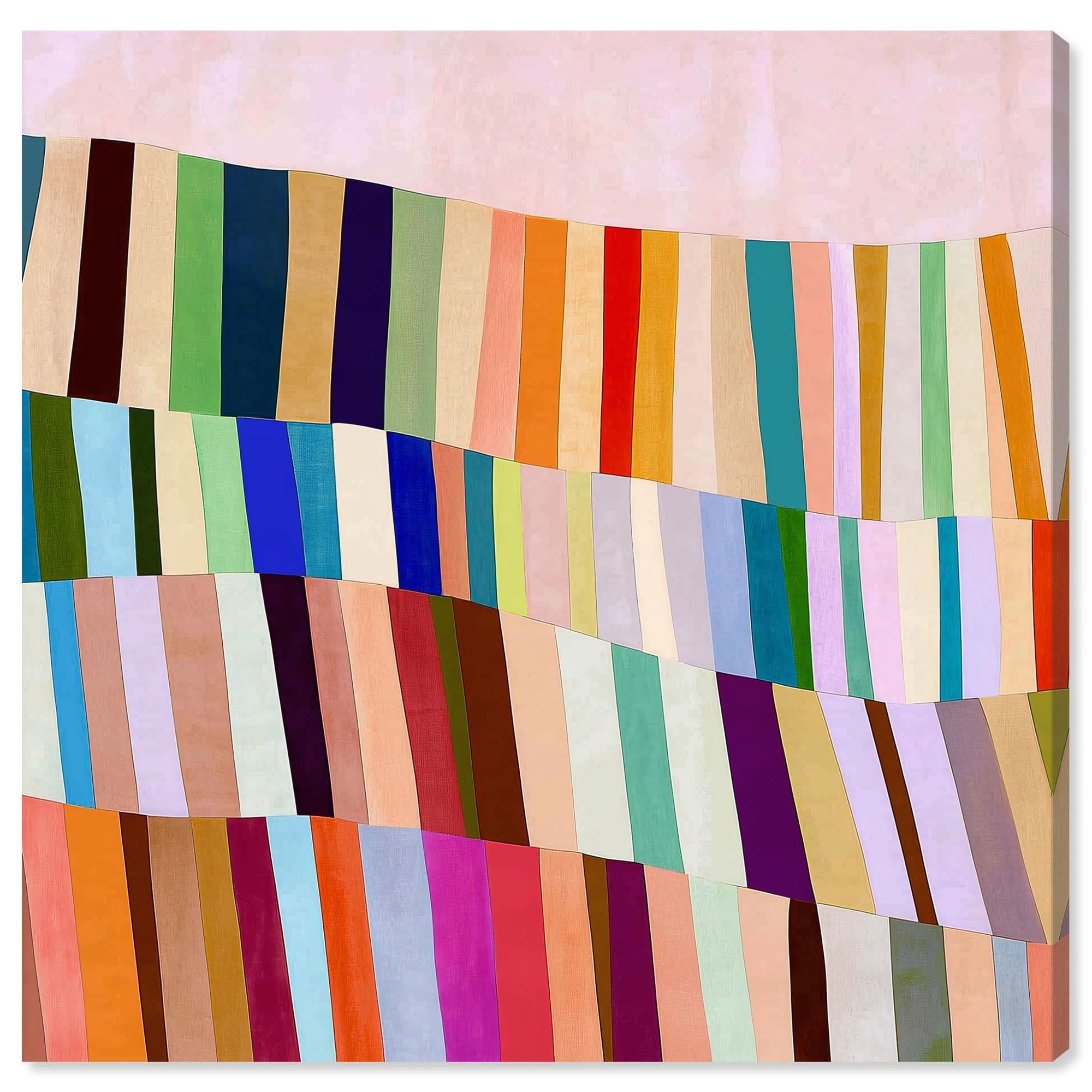 Rainbow Ribbon III Abstract Decor Canvas Print by Art Remedy