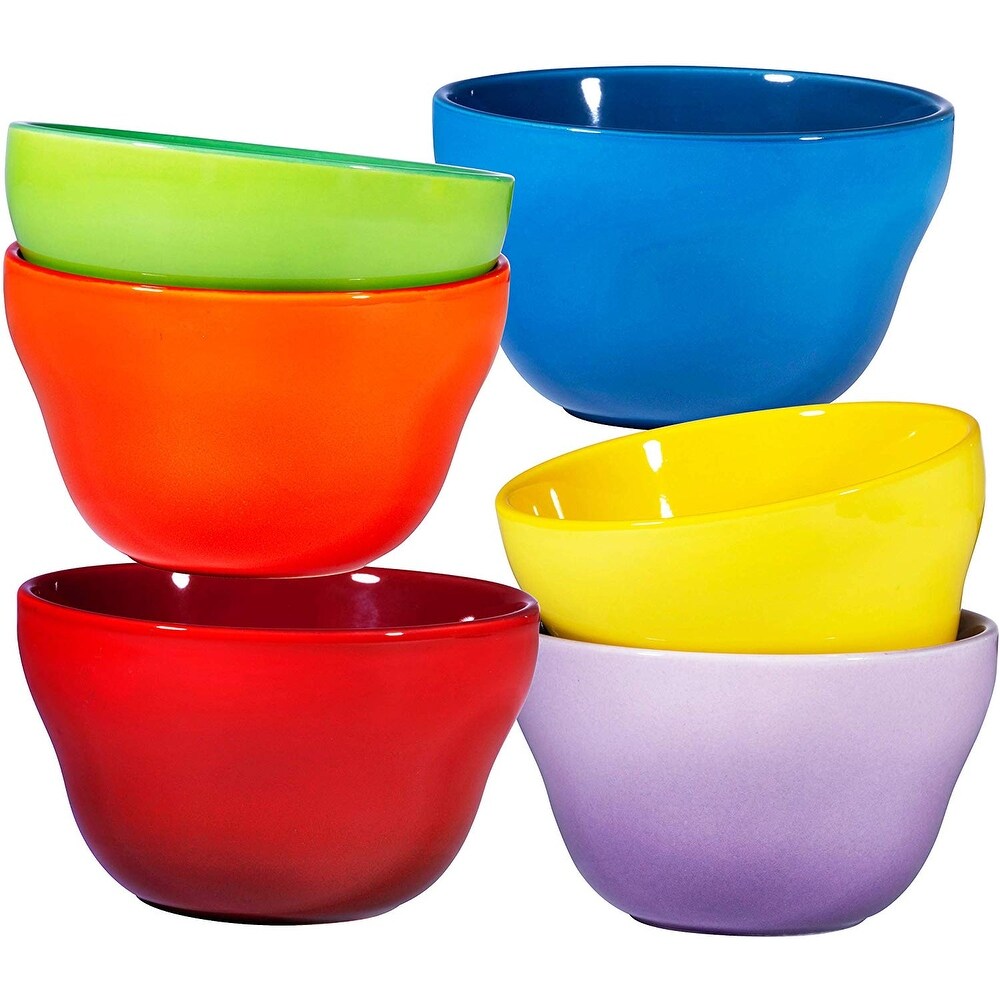 Groove Bowls Set of 6 14 oz Assorted Colors By Bruntmor 