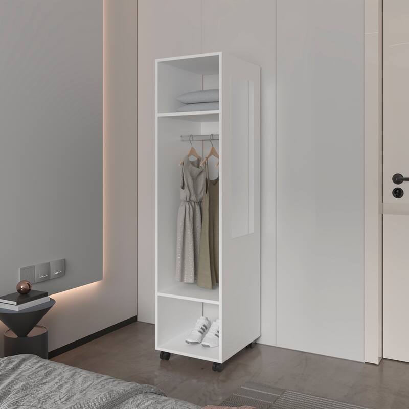Benson Wardrobe with mirror - N/A - White