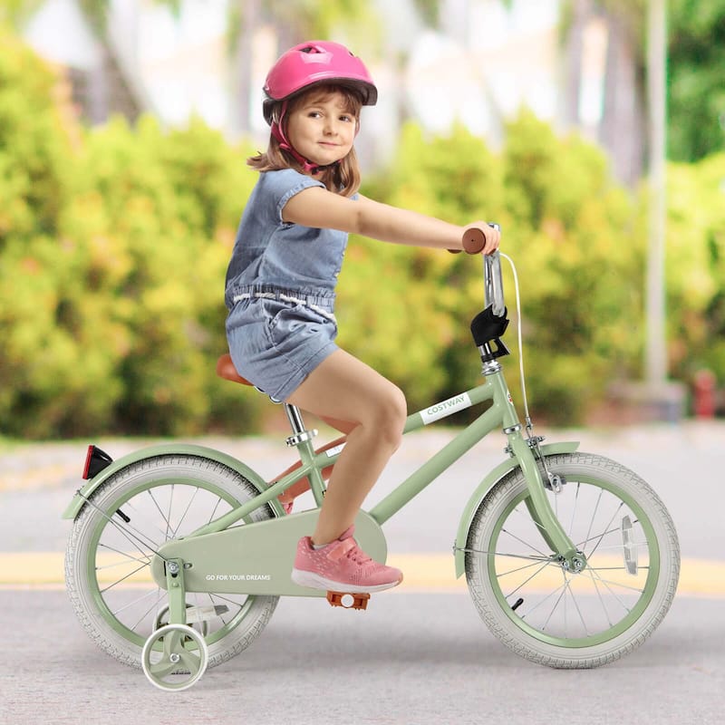 Costway 16" Kids Bike with Adjustable Saddle Handlebar Removable