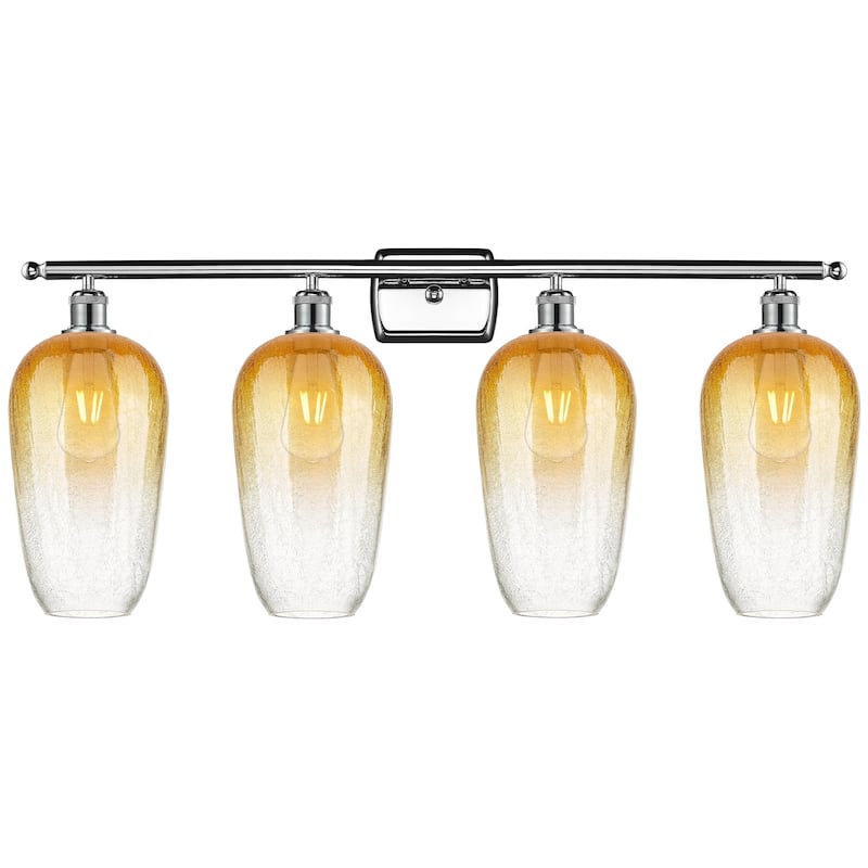 Innovations Lighting 516-4W-16-37 Brookhaven Flute Vanity Brookhaven - Polished Chrome / Amber