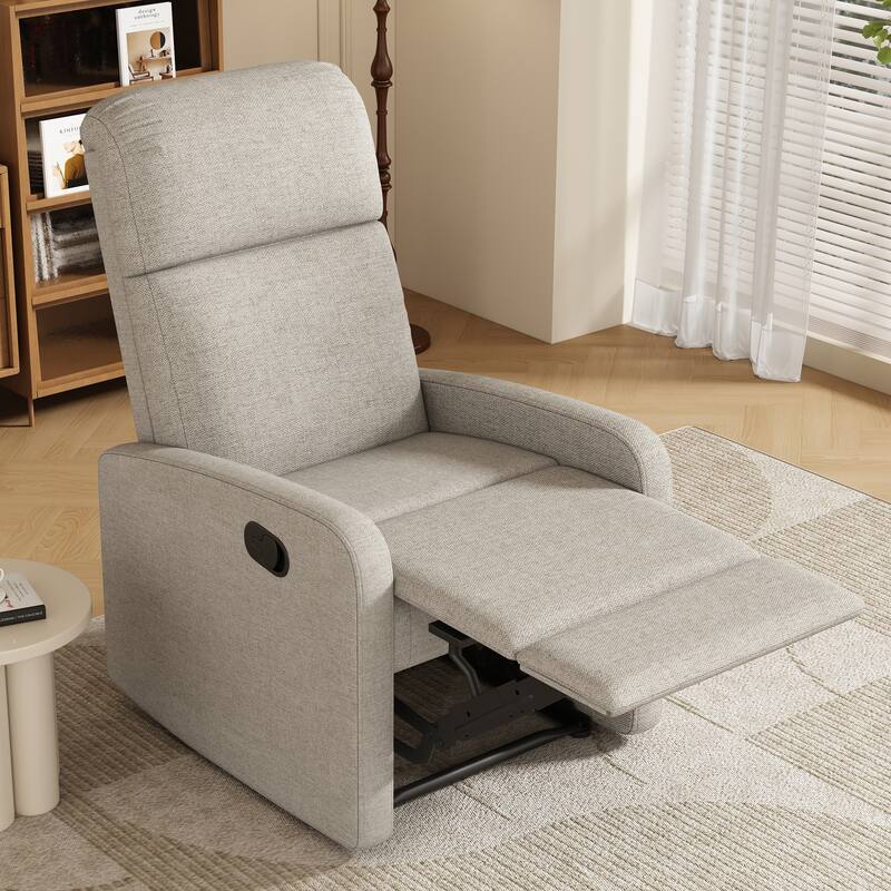 Manual Upholstered Recliner Chair, Modern Recliner Adjustable Single Sofa Chair, High Back Lounge Chairs for Living Room