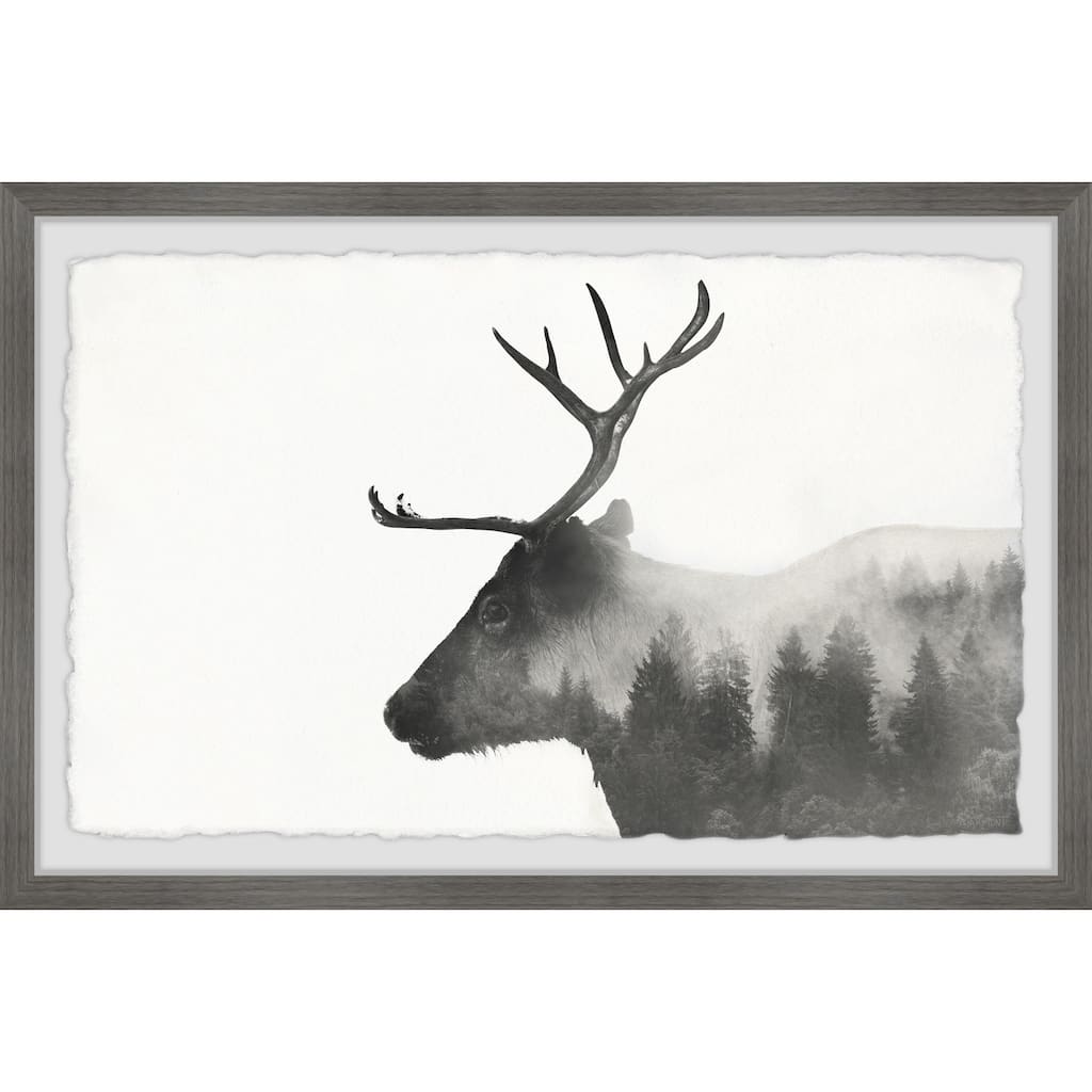 Alone Reindeer Framed Wall Art, Elegant Home Touch - Sophisticated Artwork for Refined Décor