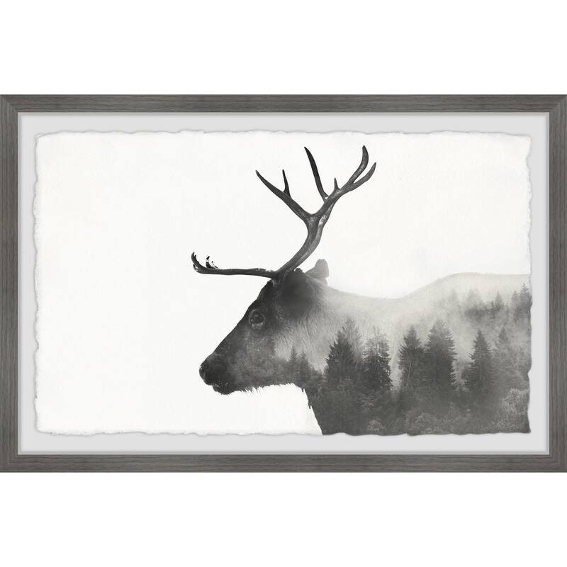 Alone Reindeer Framed Wall Art, Elegant Home Touch - Sophisticated Artwork for Refined Décor