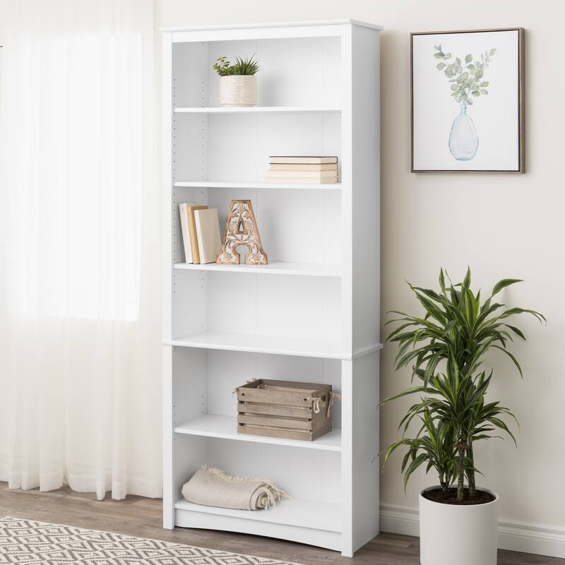 Prepac Home Office 6-Shelf Bookcase - 31.5" W x 77" H x 13" D