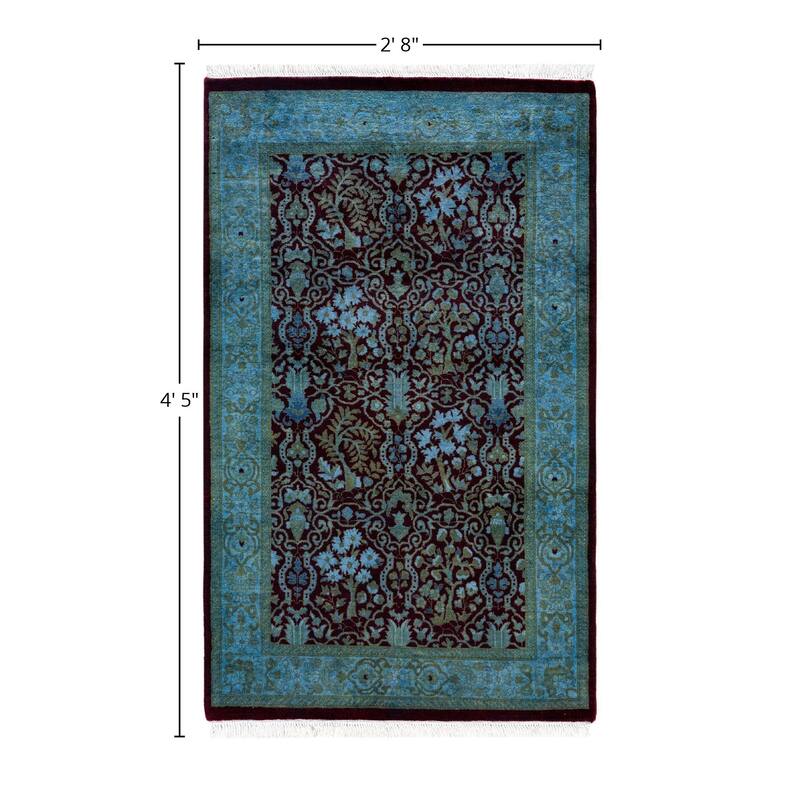 Overdyed One-of-a-Kind Hand-Knotted Area Rug - Red - 2' 8" x 4' 5"