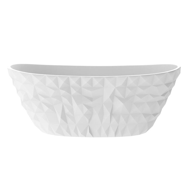 Knightsbrook 64" Freestanding Soaking Solid Surface Bathtub