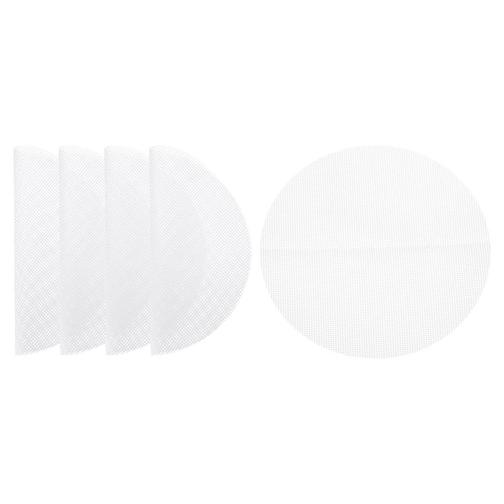 5 Pcs Reusable Round Non-Stick Steamer Liners Mesh Mat Pad, White