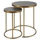 preview thumbnail 1 of 3, Uttermost Aragon Brass Nesting Tables, S/2 - 20"W x 24"H x 20"D Grey/Gold - 20"W x 24"H x 20"D