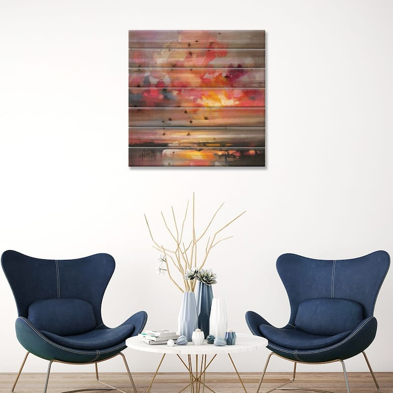 Rose Cumulus Study I Print On Wood by Scott Naismith - Multi-Color