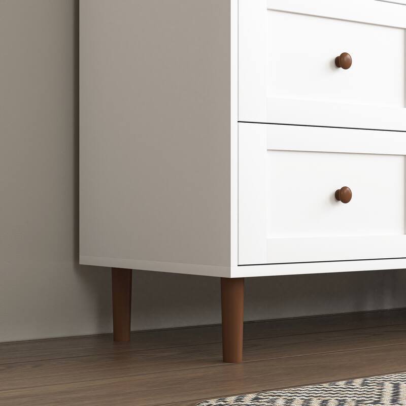 White MDF Display Storage Cabinet,Tall Kitchen Pantry Cabinets with Glass Doors and Adjustable Shelves,Freestanding